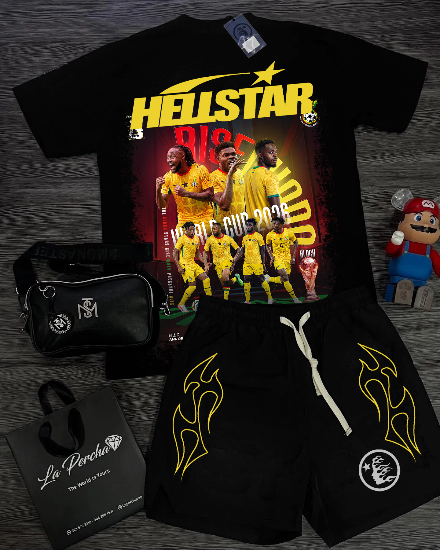 Unisex New Limited edition Hellstar T-Shirt And Shorts Co-Ord