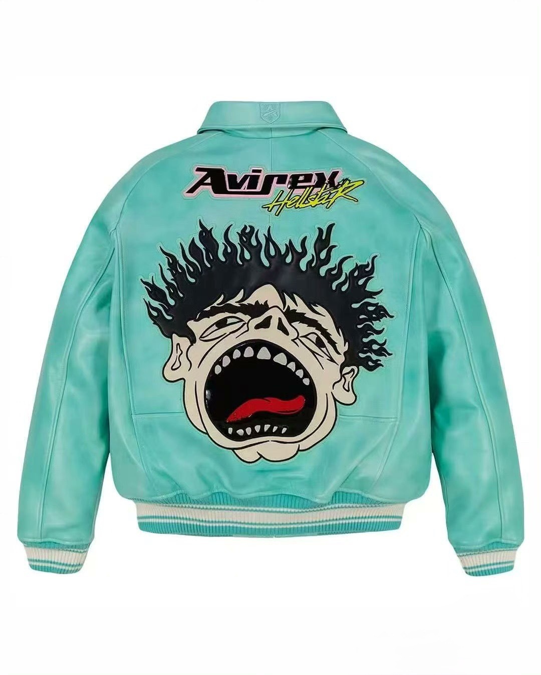 Avirex X Hellstar Leather Jacket Autumn and Winter New Arrivals