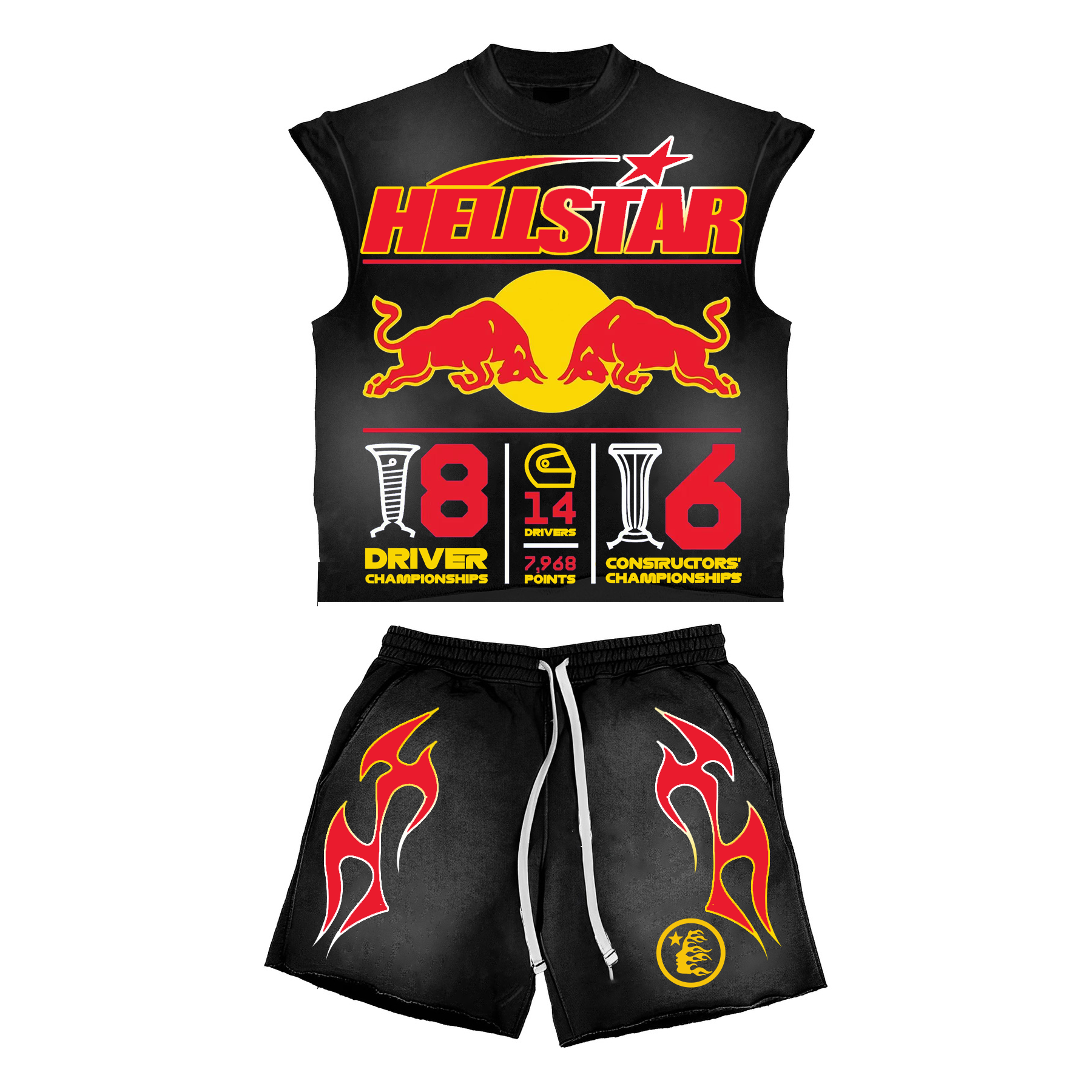 Hellstar Sleeveless Tank Top Shorts Set Two Pieces Set Outfits