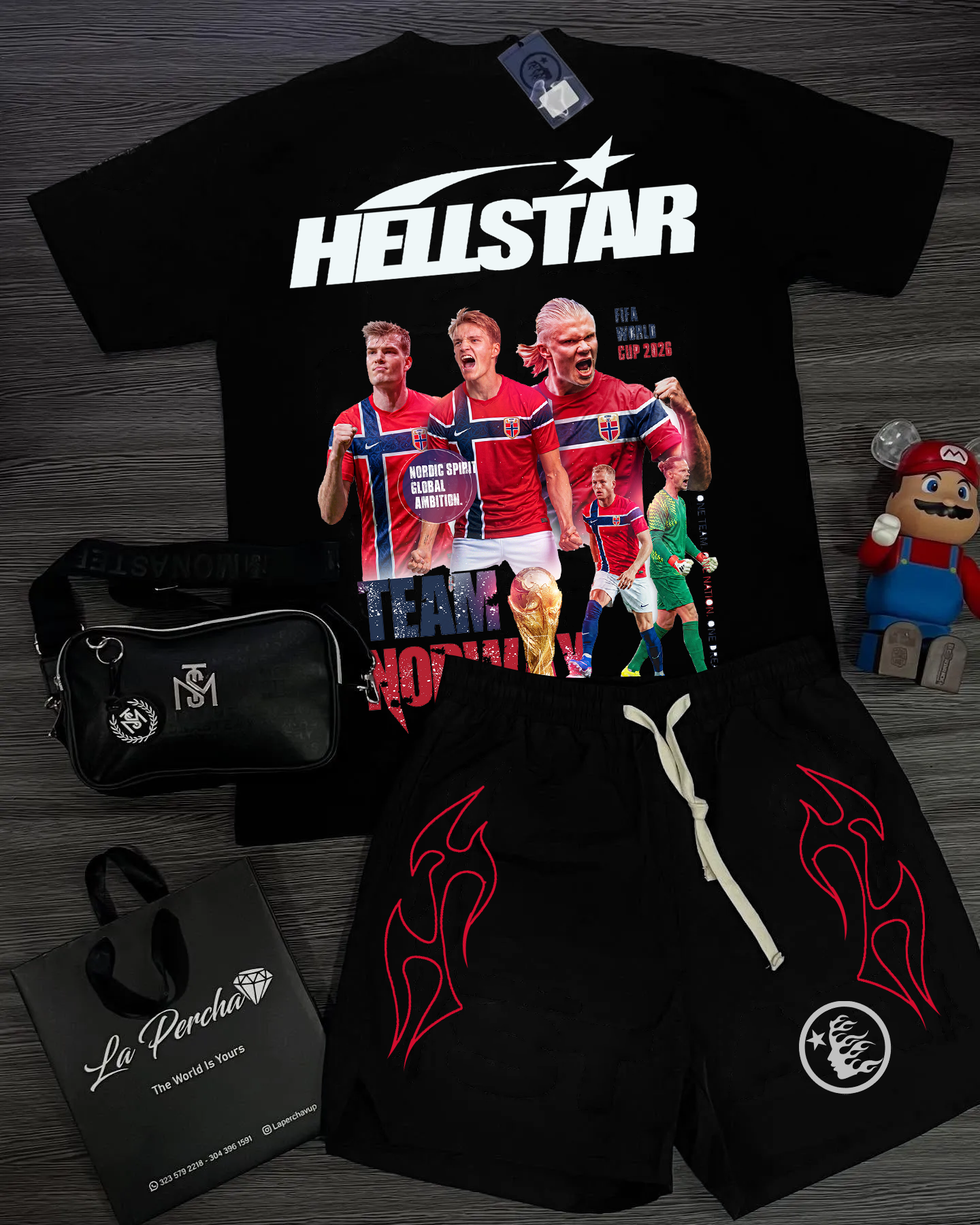 Unisex New Limited edition Hellstar T-Shirt And Shorts Co-Ord