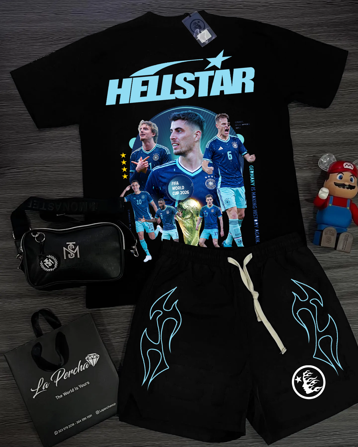 Unisex New Limited edition Hellstar T-Shirt And Shorts Co-Ord