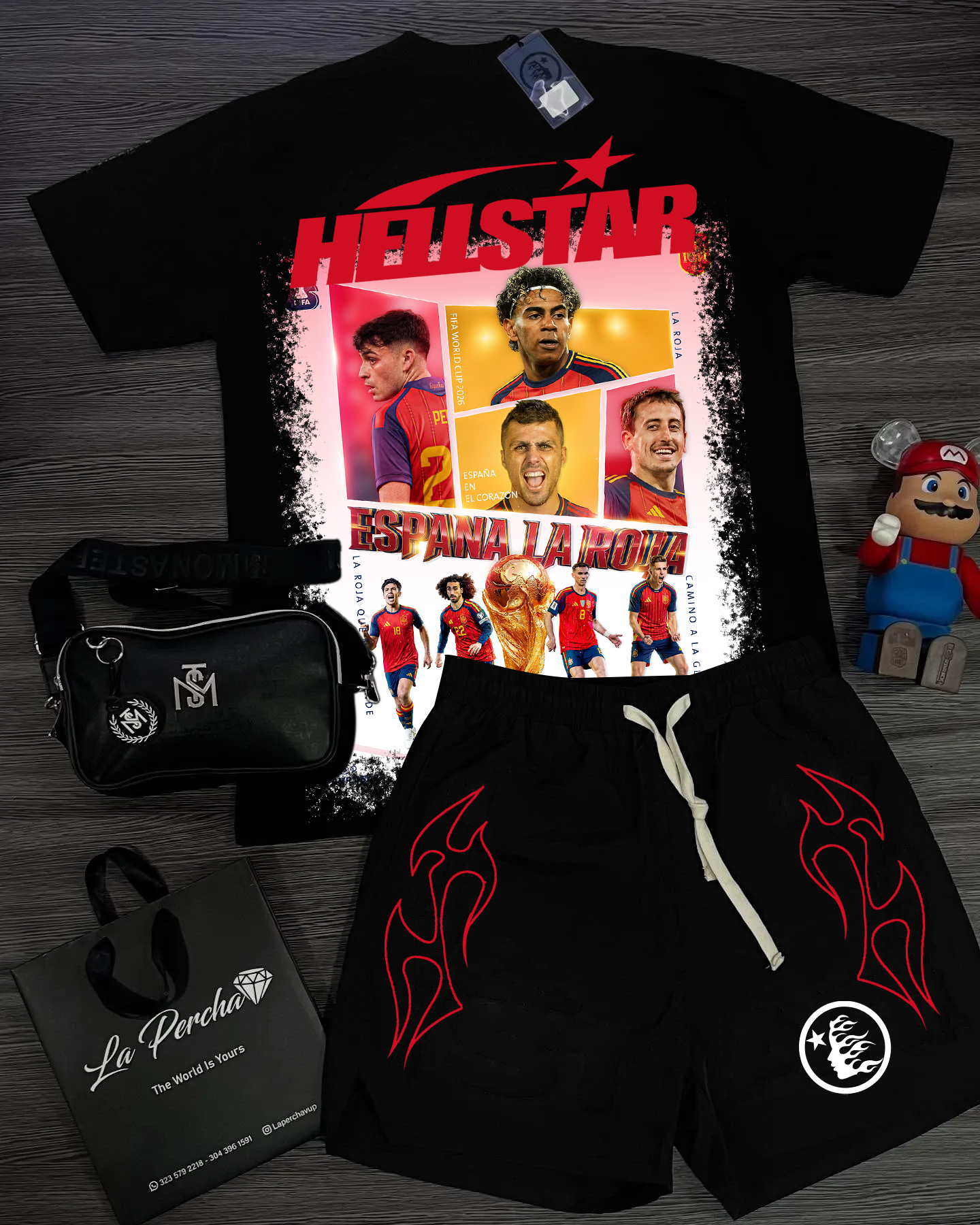 Unisex New Limited edition Hellstar T-Shirt And Shorts Co-Ord