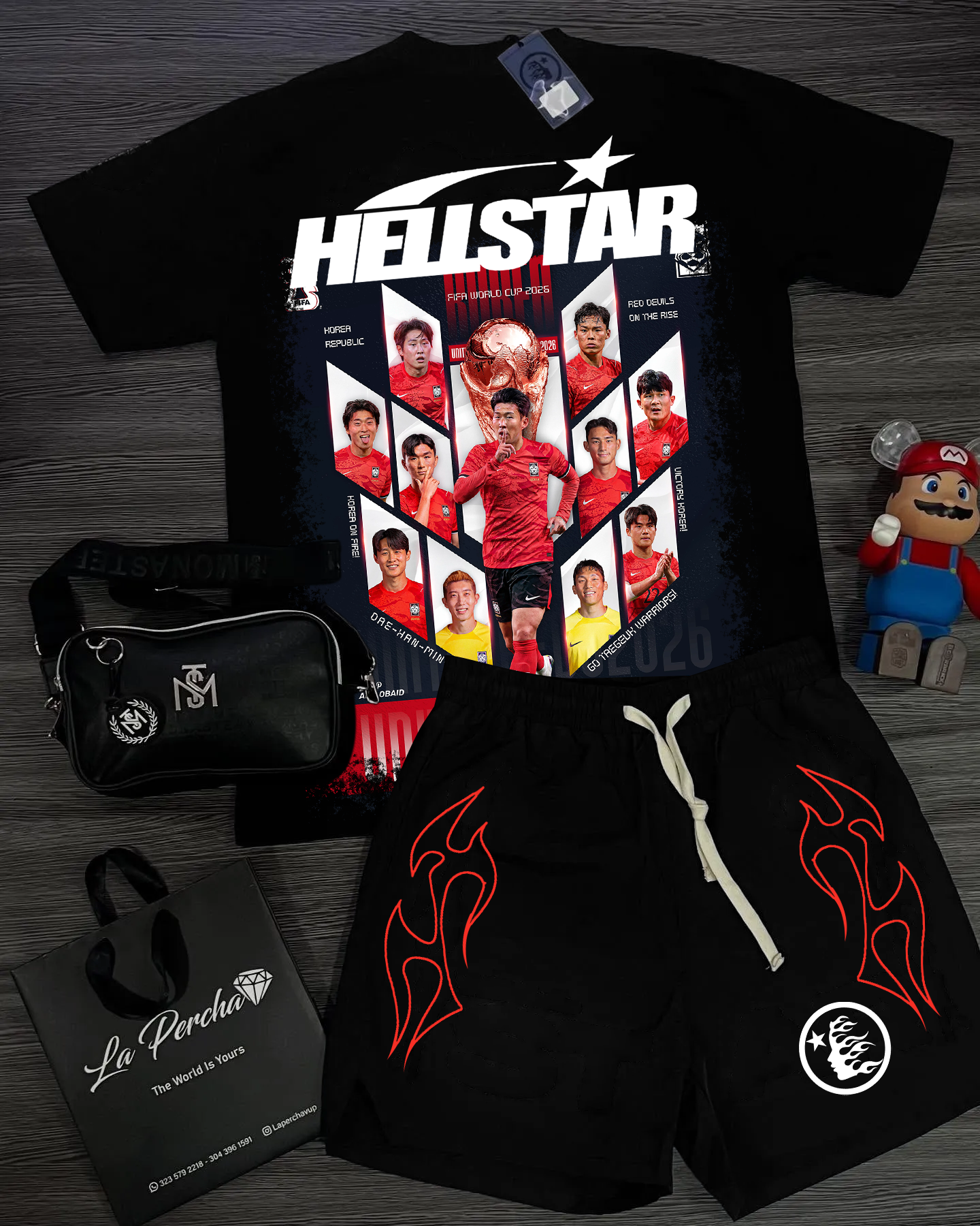 Unisex New Limited edition Hellstar T-Shirt And Shorts Co-Ord