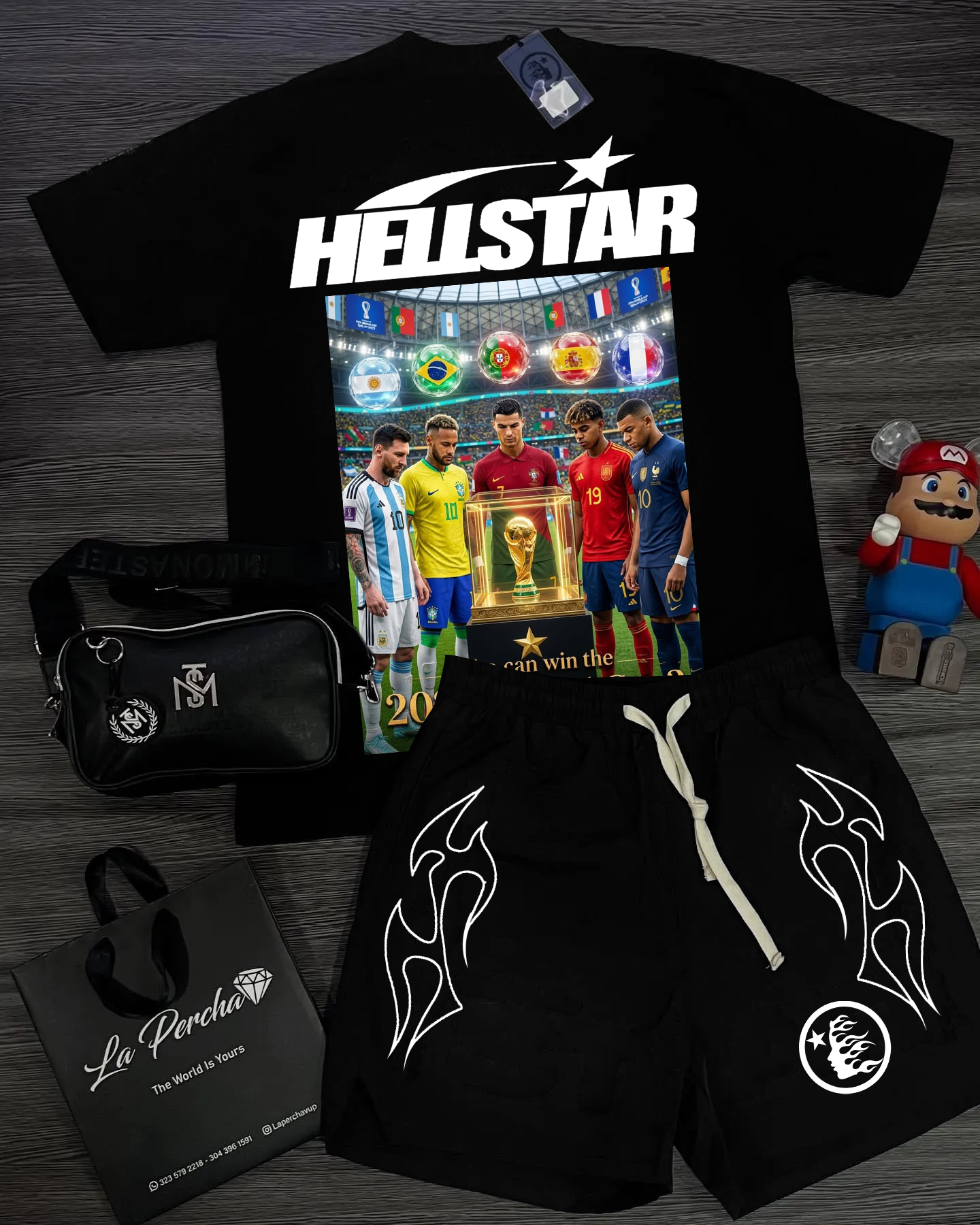 Unisex New Limited edition Hellstar T-Shirt And Shorts Co-Ord