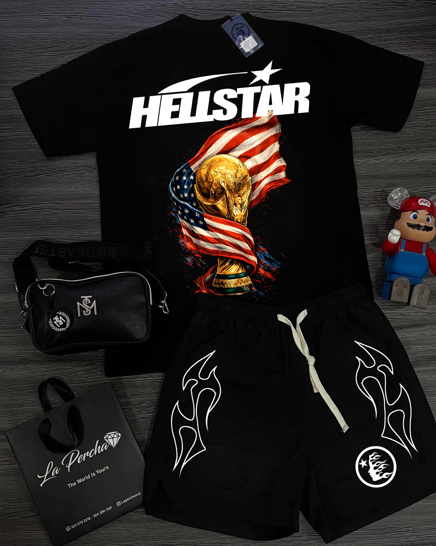 Unisex New Limited edition Hellstar T-Shirt And Shorts Co-Ord