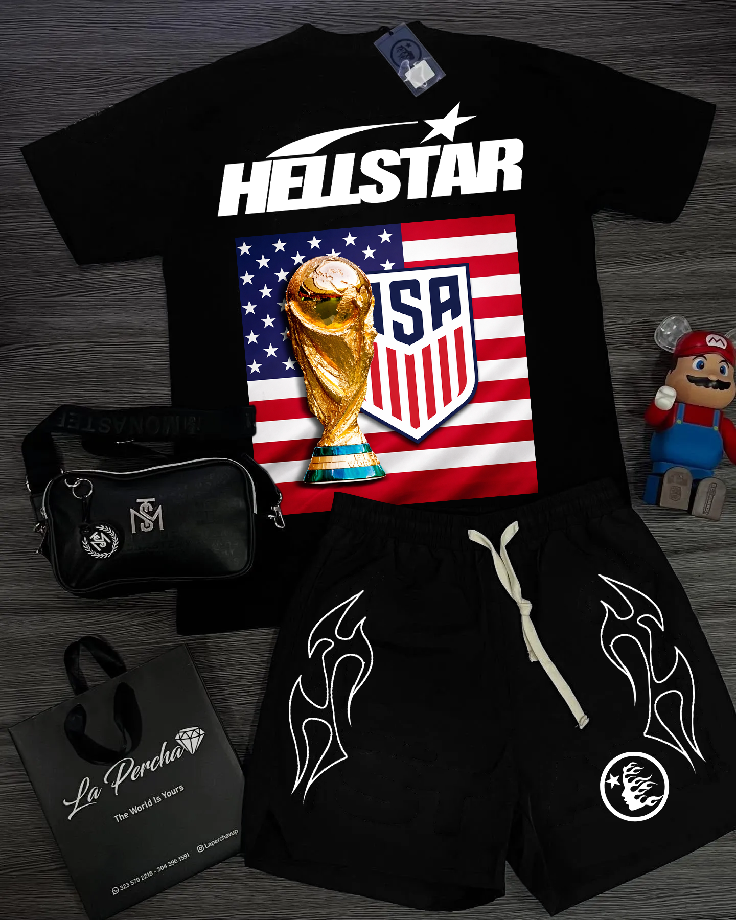Unisex New Limited edition Hellstar T-Shirt And Shorts Co-Ord