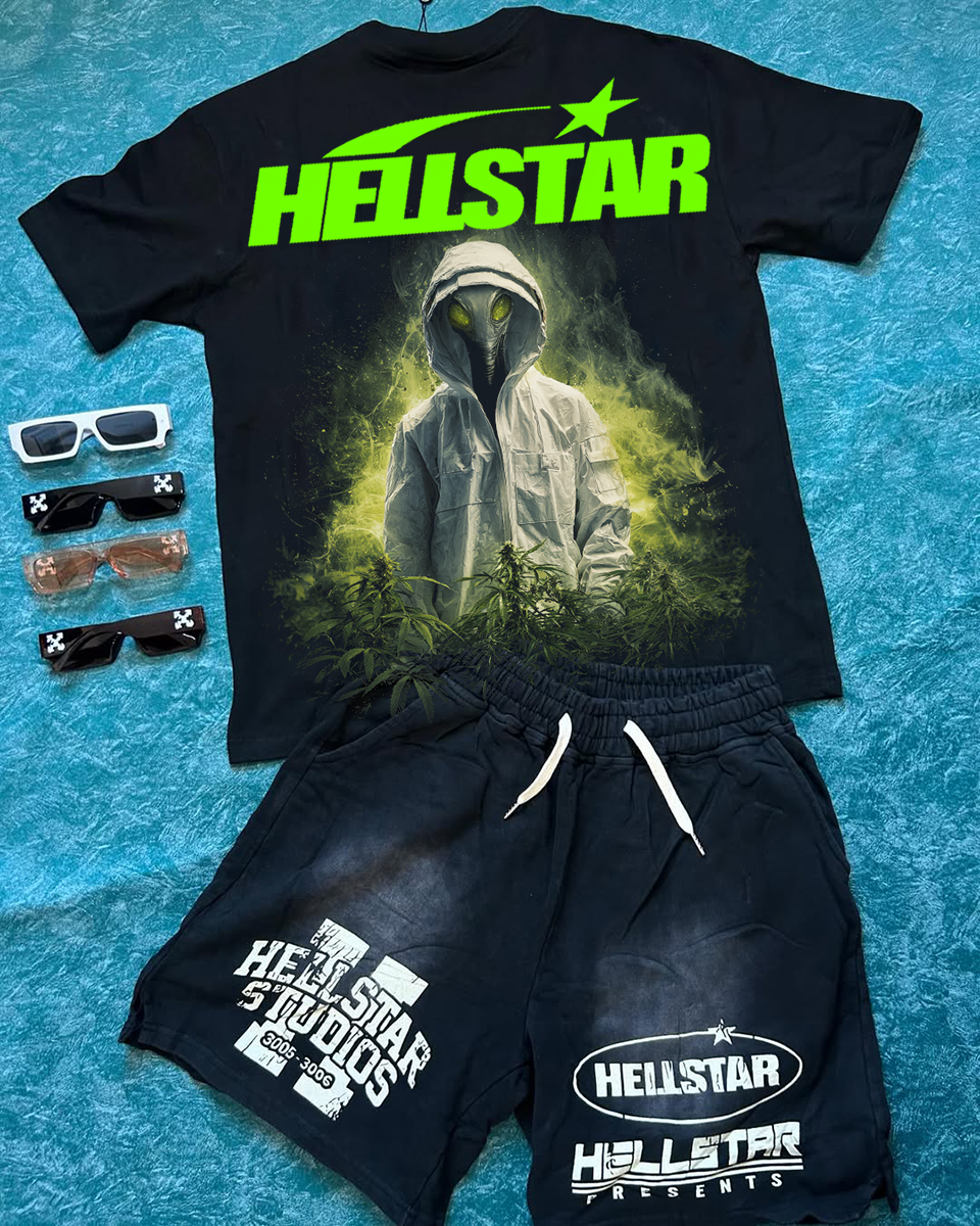 2025 New Limited edition Hellstar T-Shirt And Shorts Co-Ord