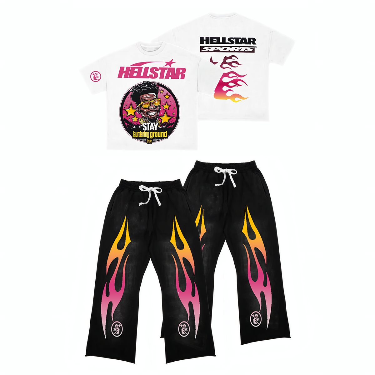 Hellstar T-Shirt Set Short Sleeve Tee and Pants Two Piece Outfits