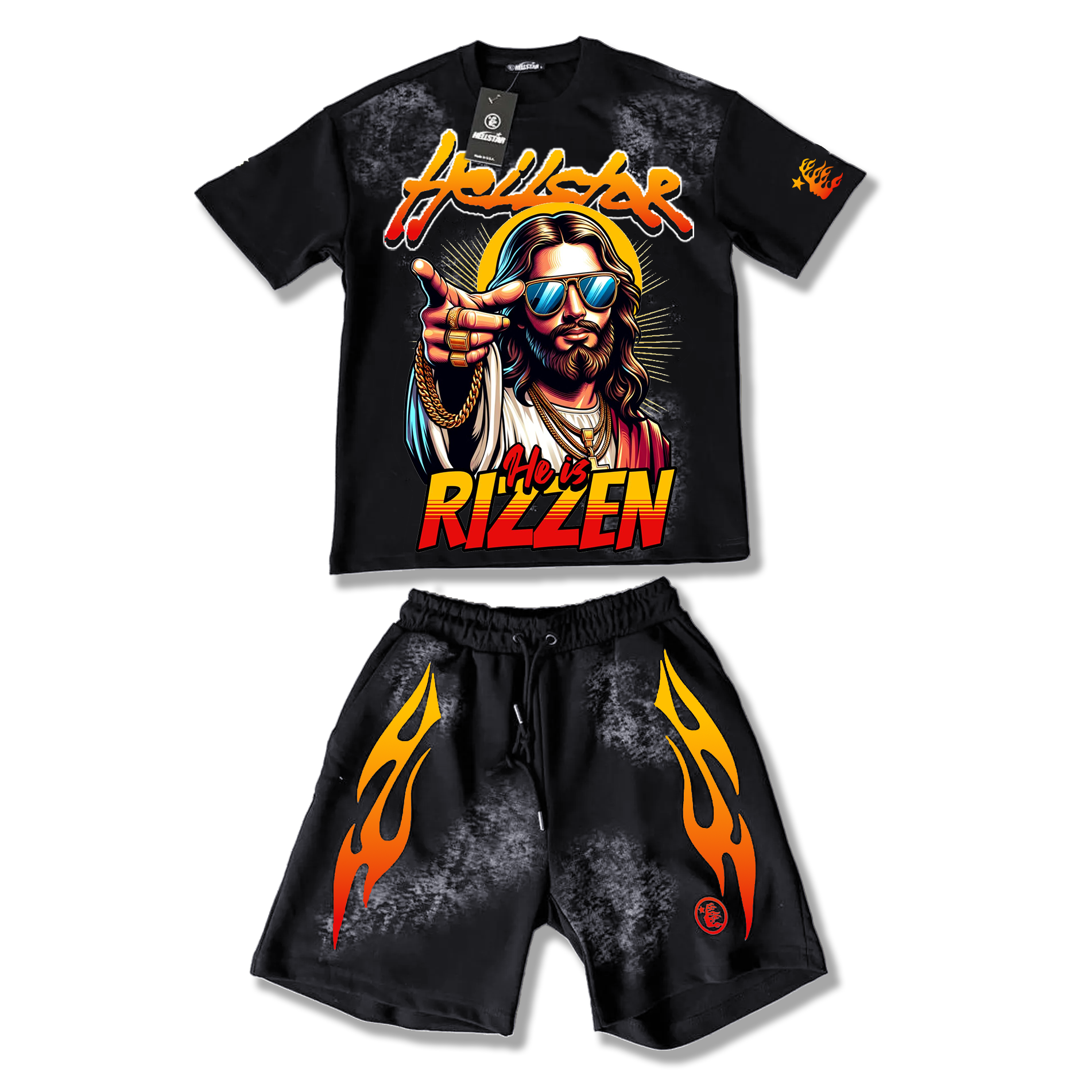 Hellstar T-Shirt And Shorts Co-Ord