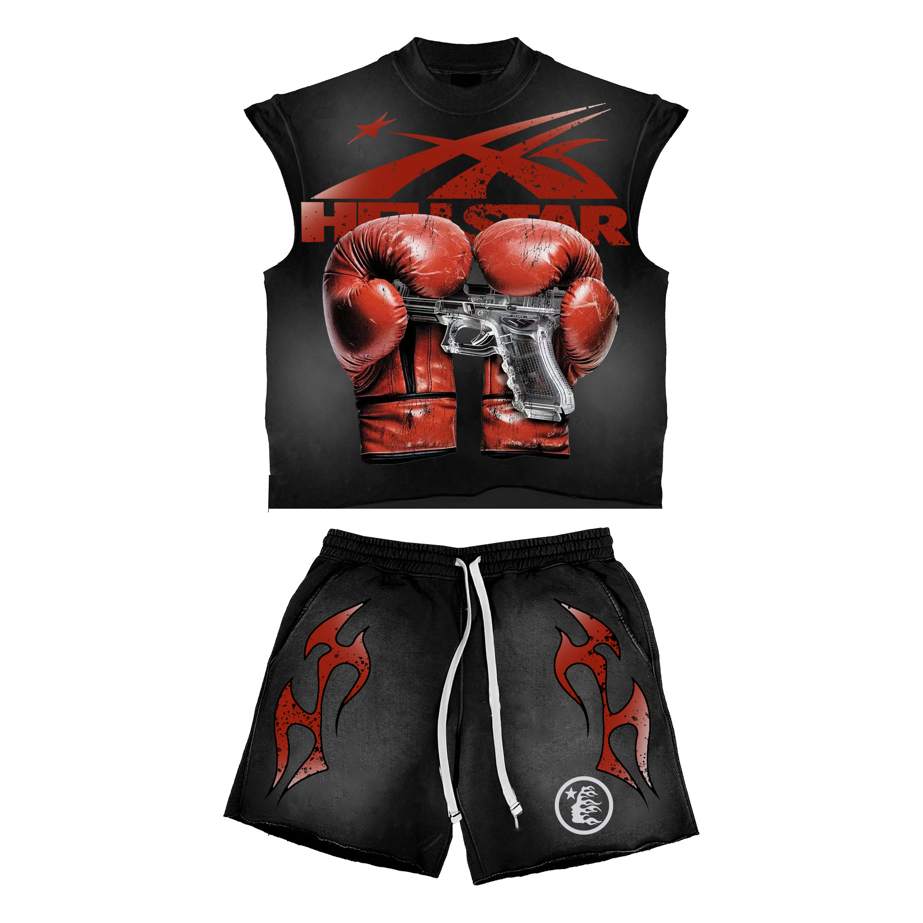 Hellstar Sleeveless Tank Top Shorts Set Two Pieces Set Outfits
