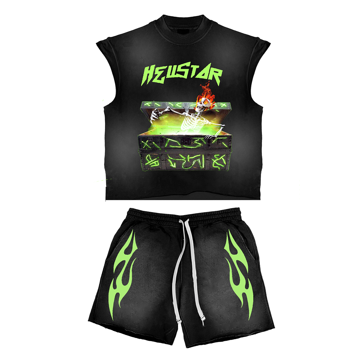 Hellstar Sleeveless Tank Top Shorts Set Two Pieces Set Outfits