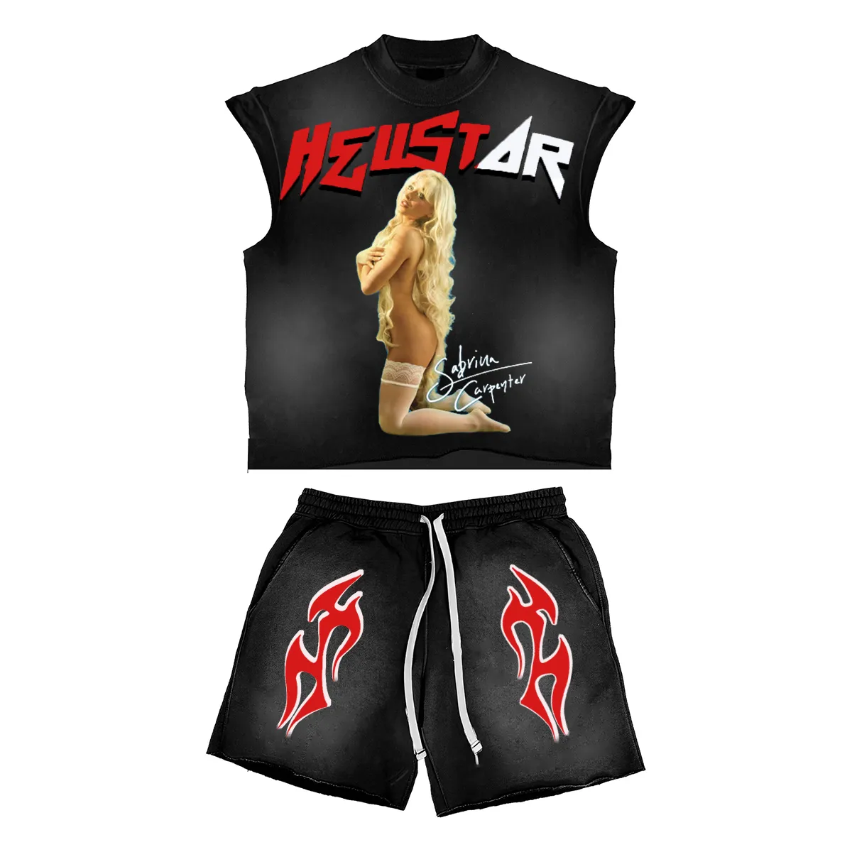 Hellstar Sleeveless Tank Top Shorts Set Two Pieces Set Outfits