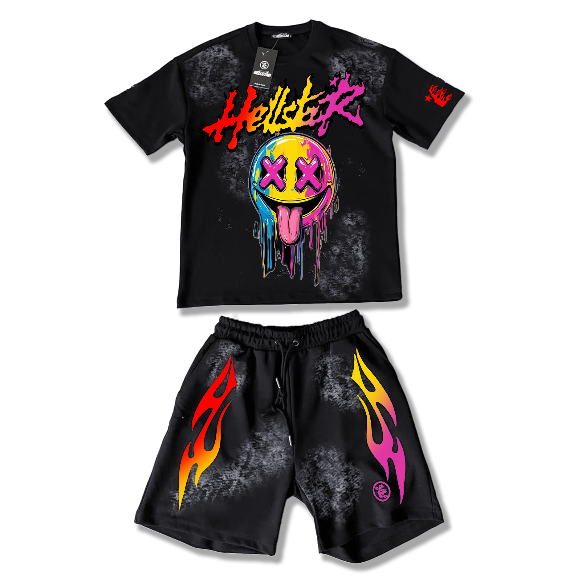 Hellstar T-Shirt And Shorts Co-Ord