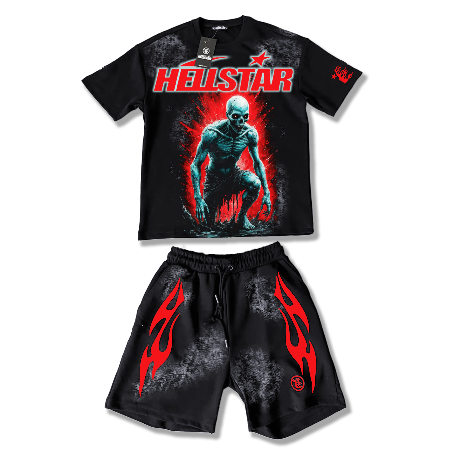 Hellstar T-Shirt And Shorts Co-Ord