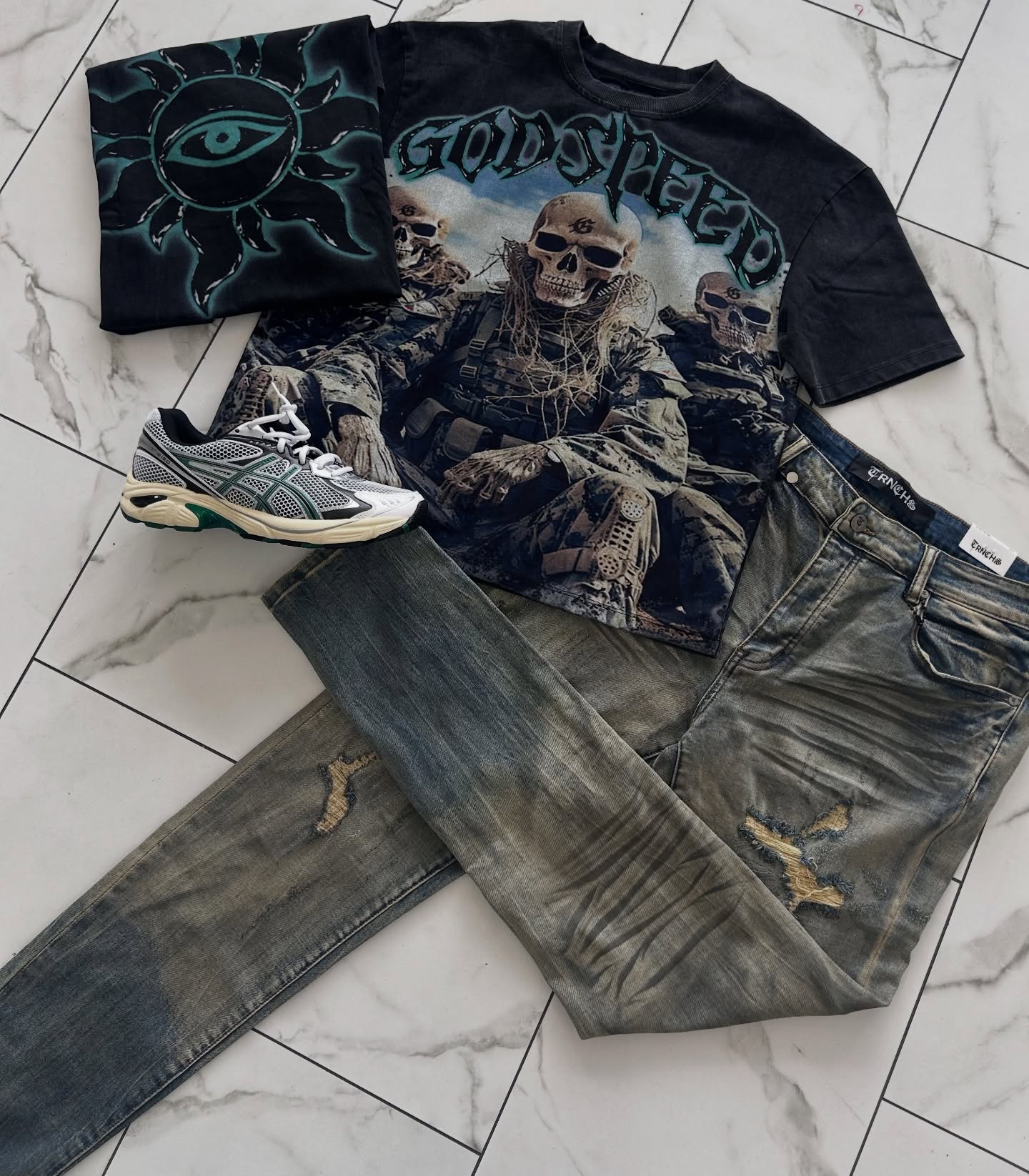 GodSpeed T-Shirt Set Short Sleeve Tee and Pants Two Piece Outfits