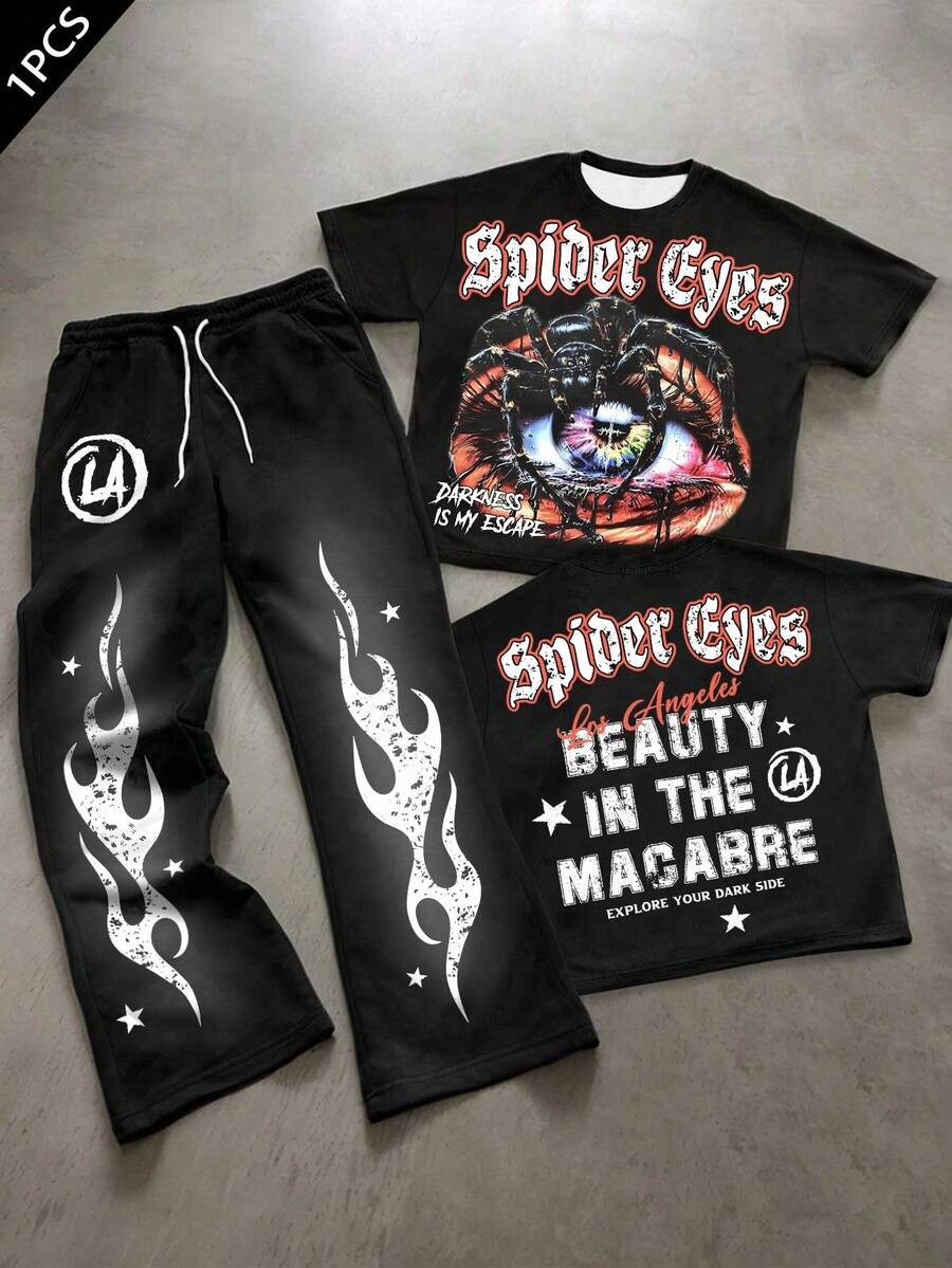 2025 New Limited edition Hellstar T-Shirt Set Short Sleeve Tee and Pants Two Piece Outfits