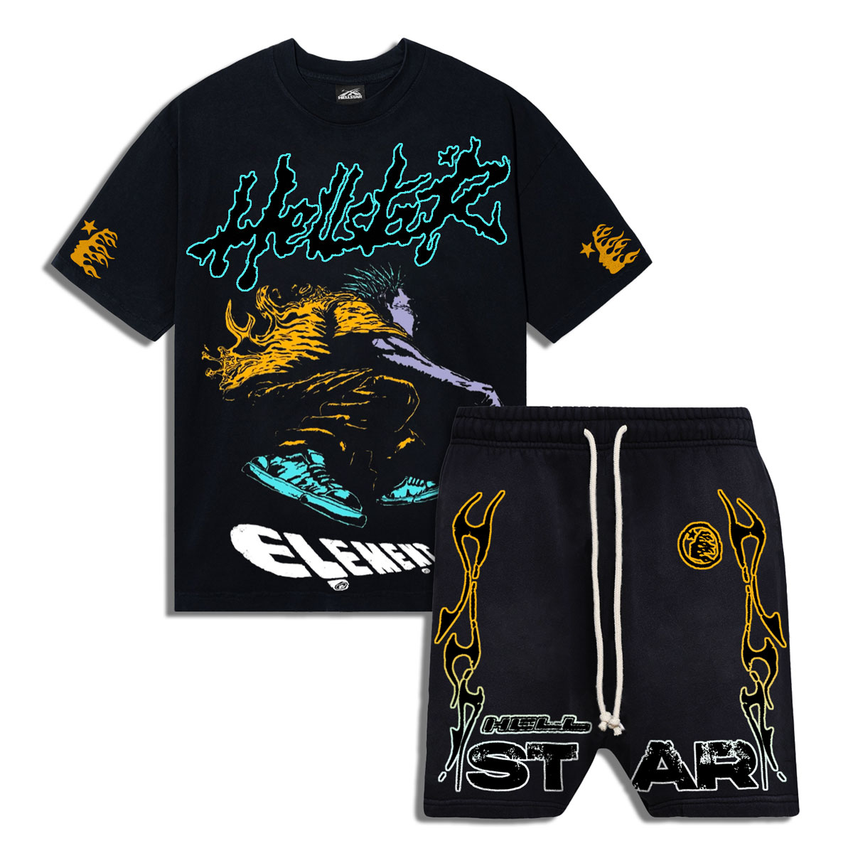 Hellstar T-Shirt And Shorts Co-Ord Sets