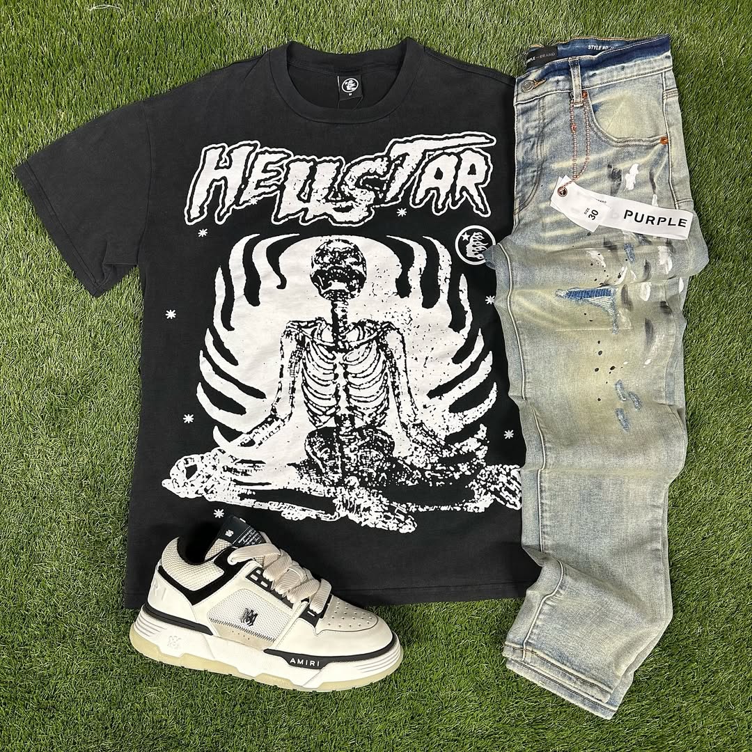 Hellstar T-Shirt Set Short Sleeve Tee and Pants Two Piece Outfits