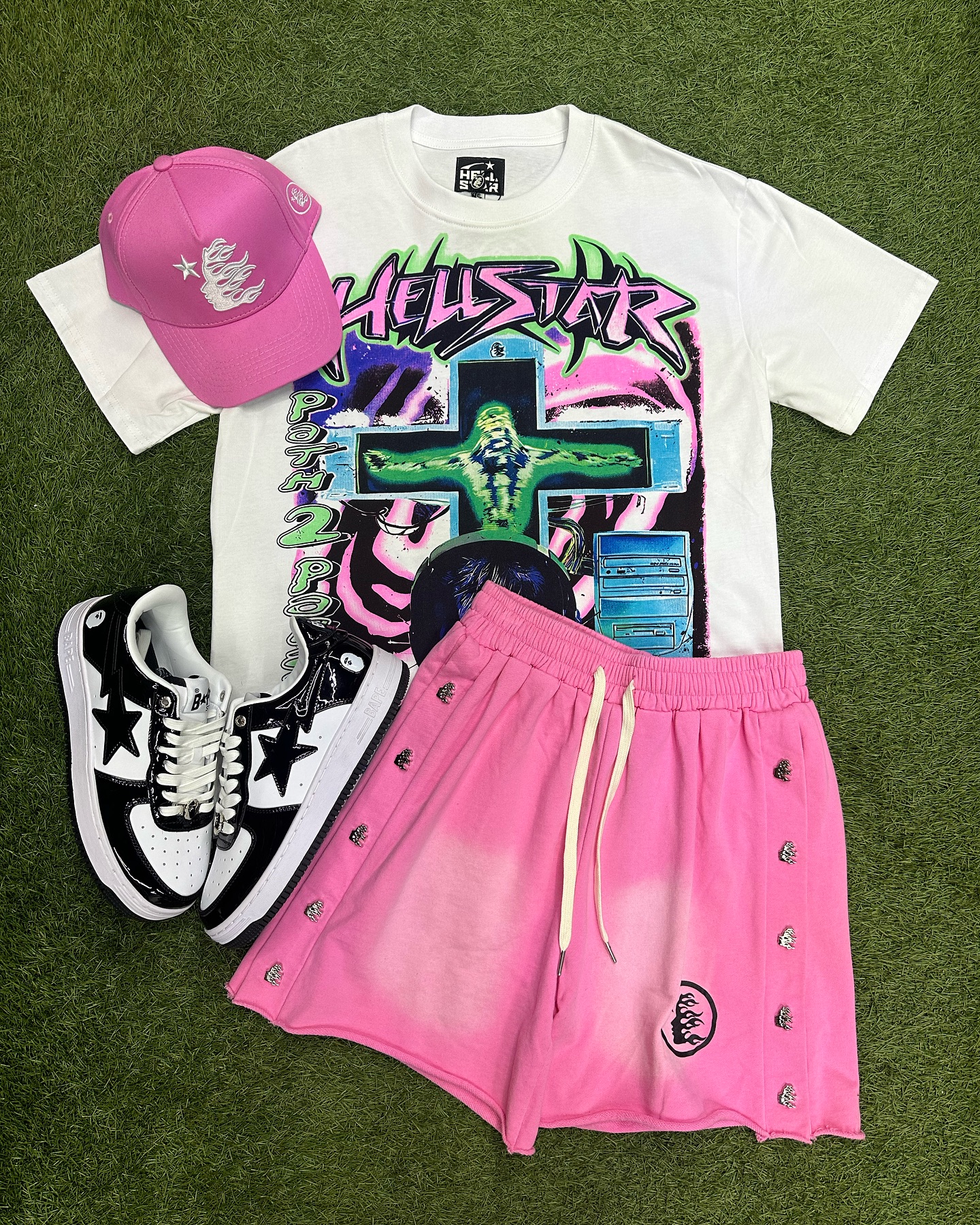 2025 New Limited edition Hellstar T-Shirt And Shorts Co-Ord