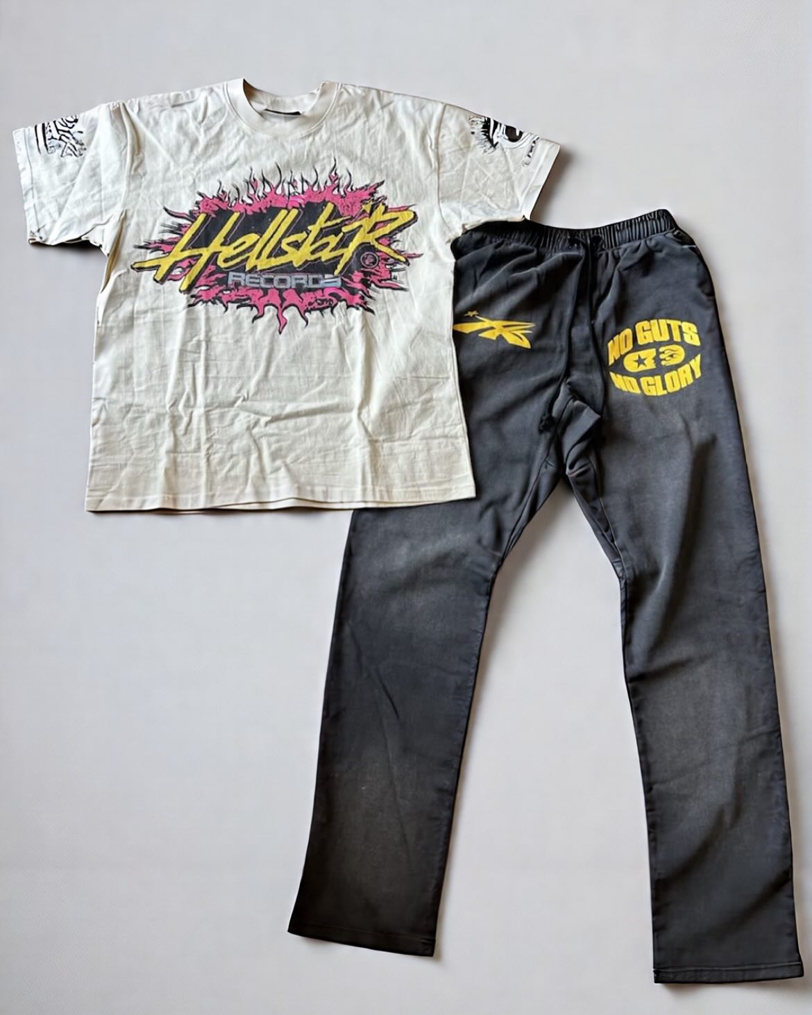 Hellstar T-Shirt Set Short Sleeve Tee and Pants Two Piece Outfits