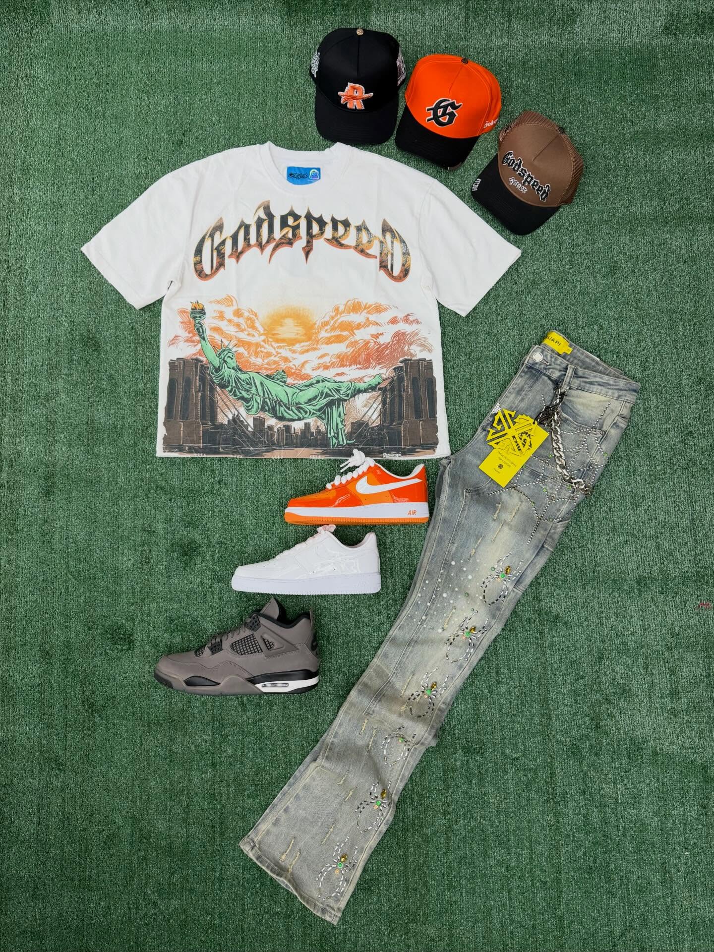 GodSpeed T-Shirt Set Short Sleeve Tee and Pants Two Piece Outfits