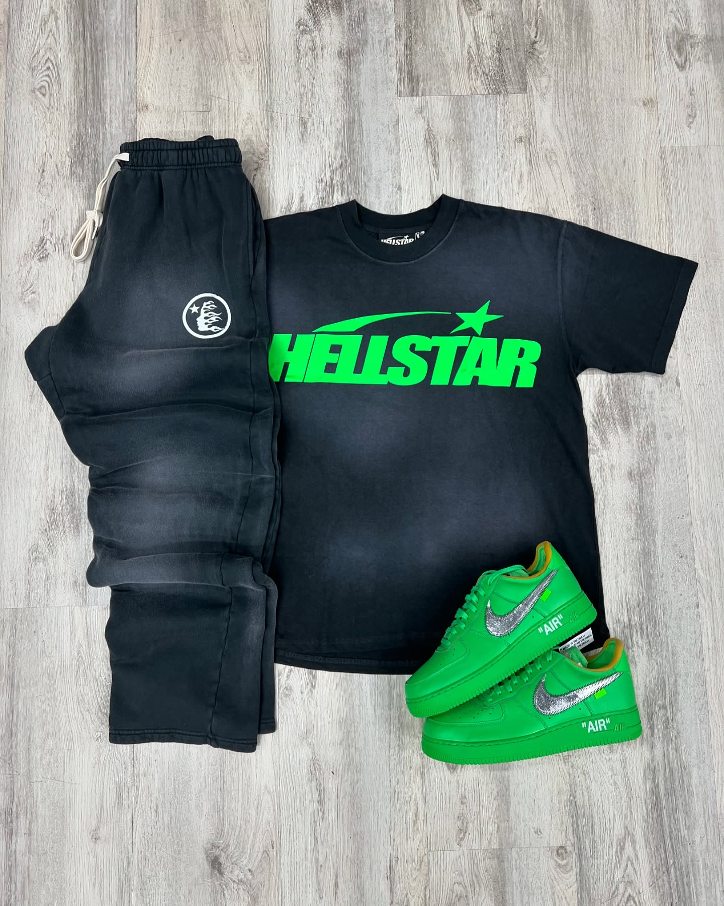 2025 New Limited edition Hellstar T-Shirt Set Short Sleeve Tee and Pants Two Piece Outfits