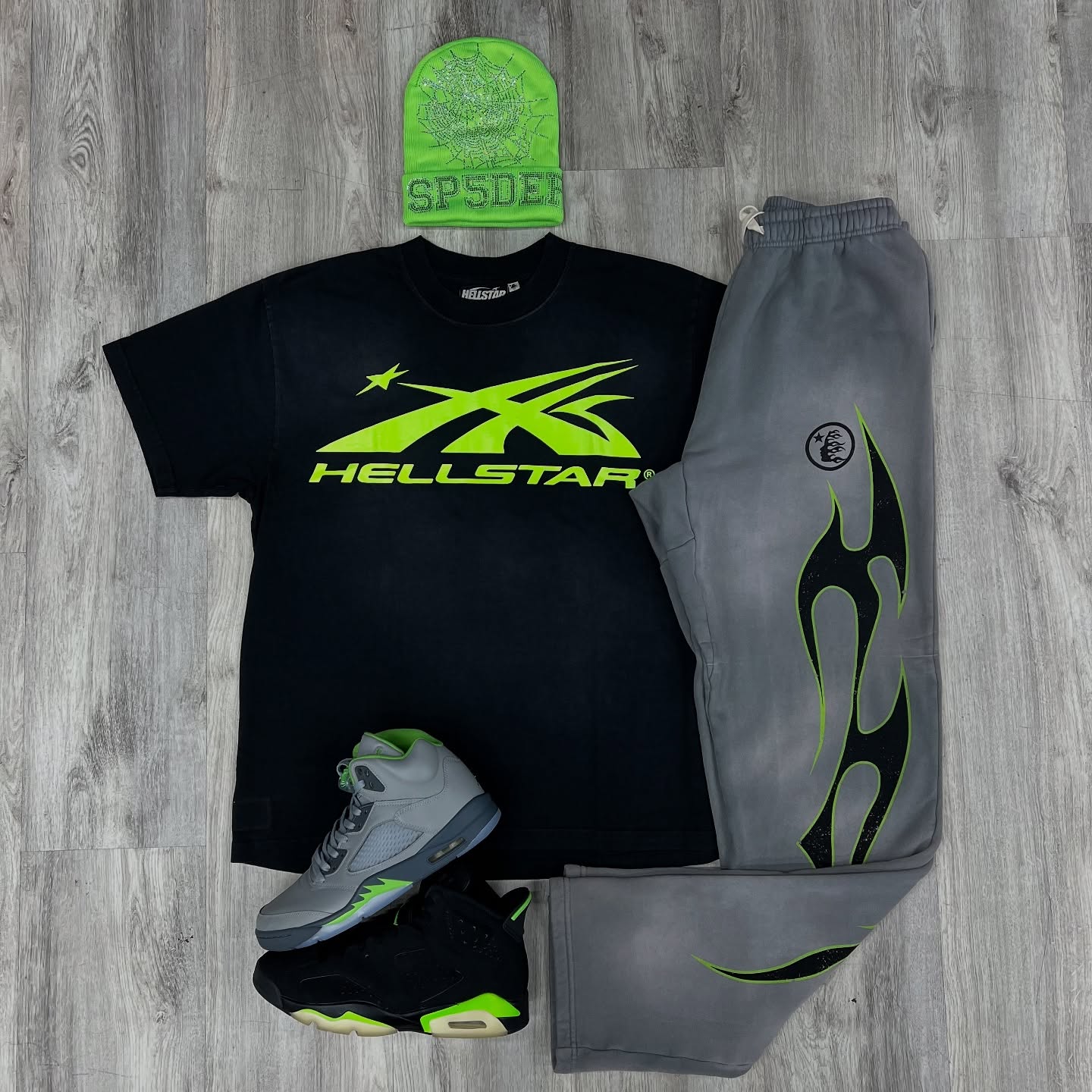 2025 New Limited edition Hellstar T-Shirt Set Short Sleeve Tee and Pants Two Piece Outfits