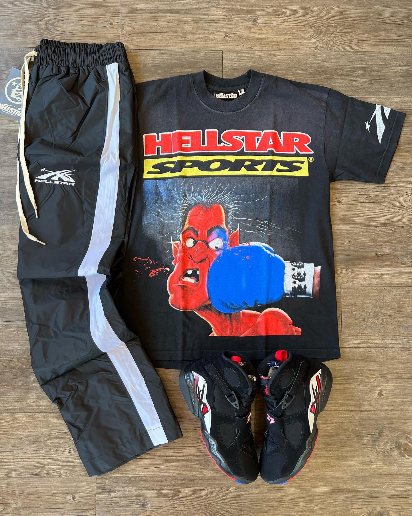 2025 New Limited edition Hellstar T-Shirt Set Short Sleeve Tee and Pants Two Piece Outfits
