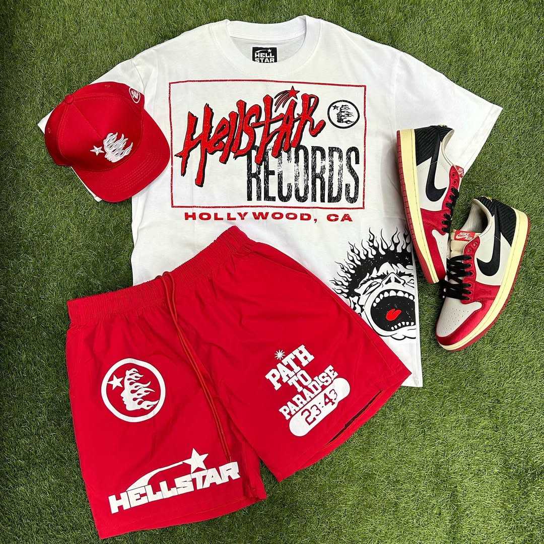 2025 New Limited edition Hellstar T-Shirt And Shorts Co-Ord