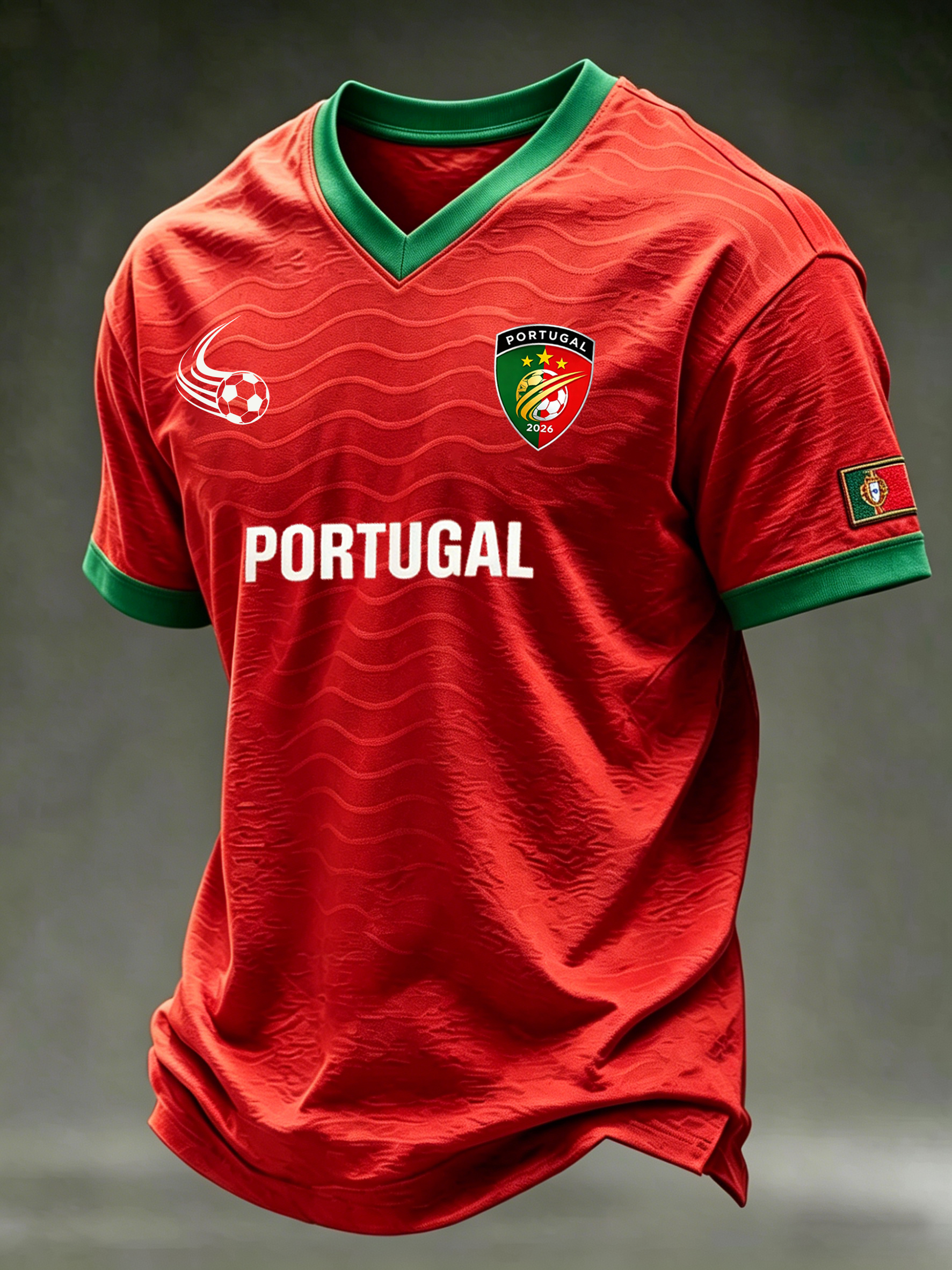 Men's Portugal Football Fan Art Print T-Shirt