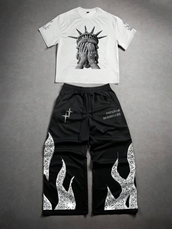 2025 New Limited edition T-Shirt Set Short Sleeve Tee and Pants Two Piece Outfits