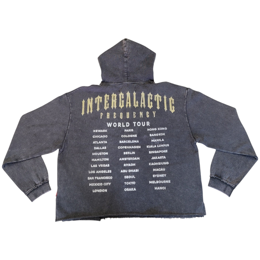 TAKER INTERGALACTIC MEN'S CROPPED HOODIE GRAY
