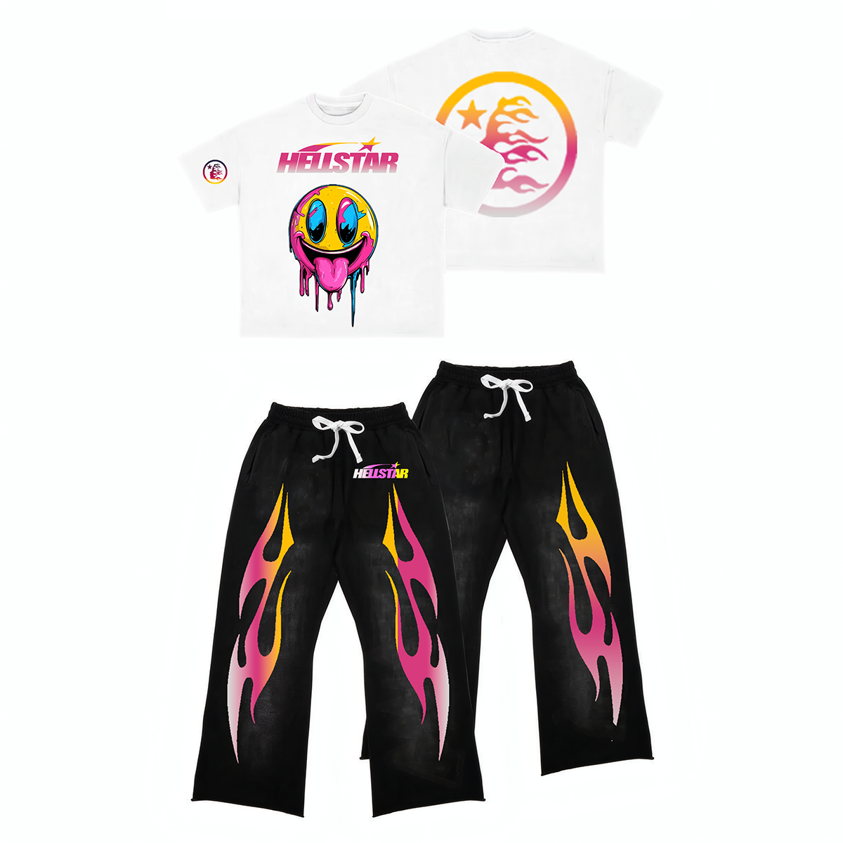 Hellstar T-Shirt Set Short Sleeve Tee and Pants Two Piece Outfits
