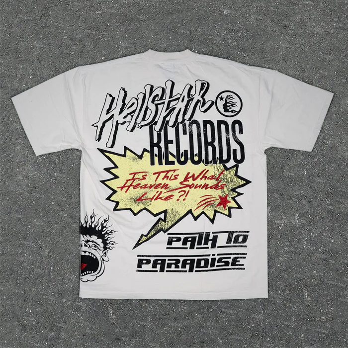 Hellstar Studios Records Tour Cream Cotton Short Sleeve T-Shirt