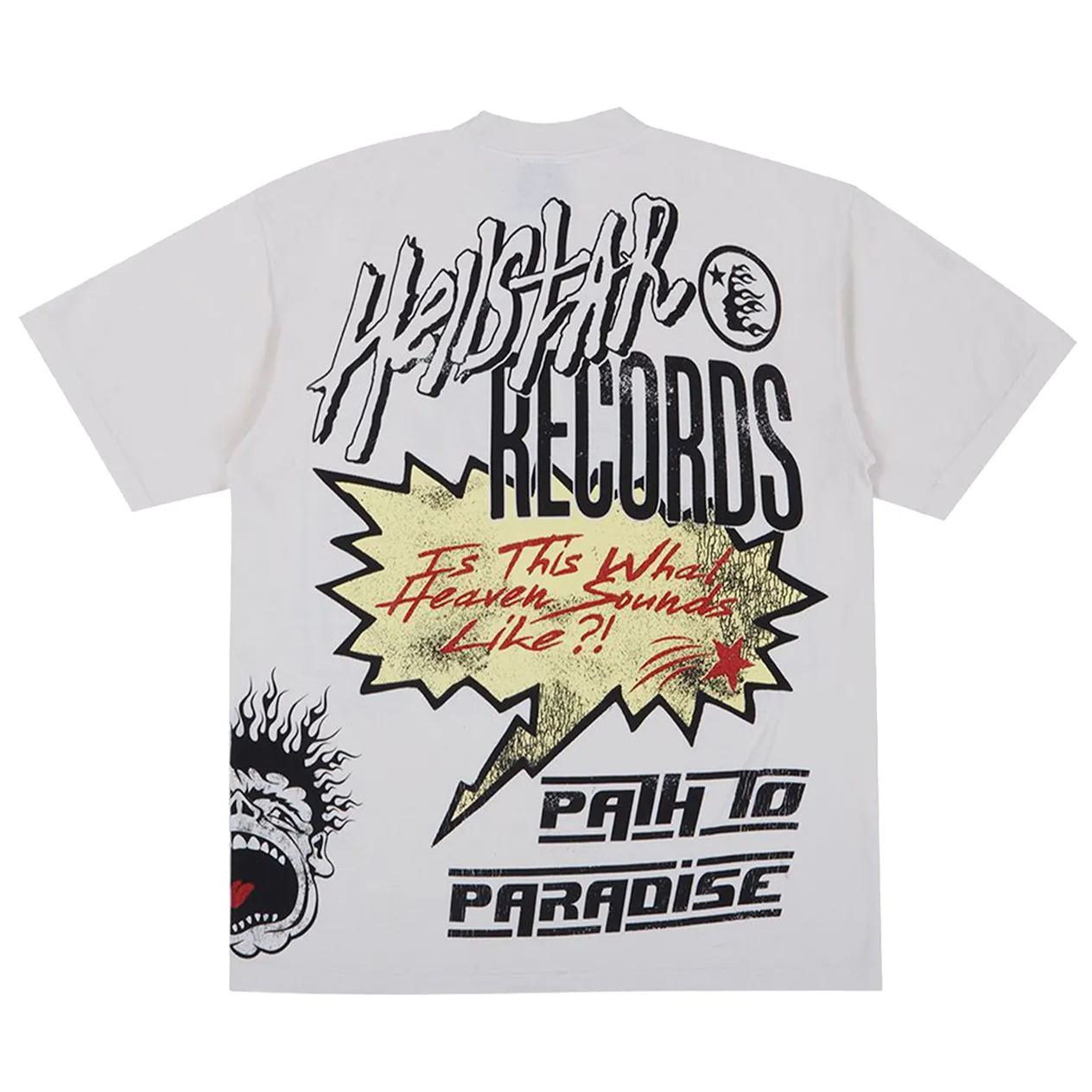 Hellstar Studios Records Tour Cream Cotton Short Sleeve T-Shirt