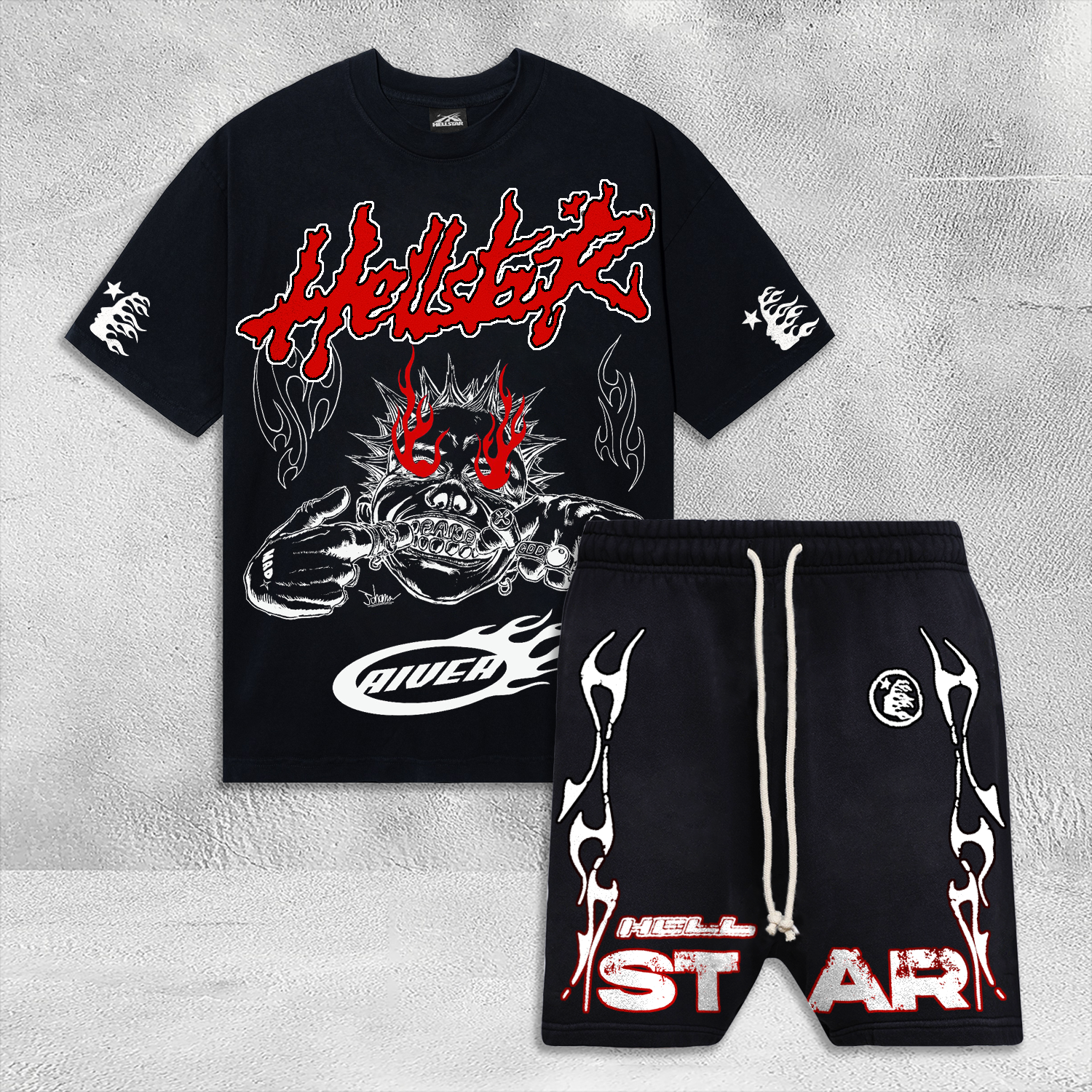 Hellstar T-Shirt And Shorts Co-Ord