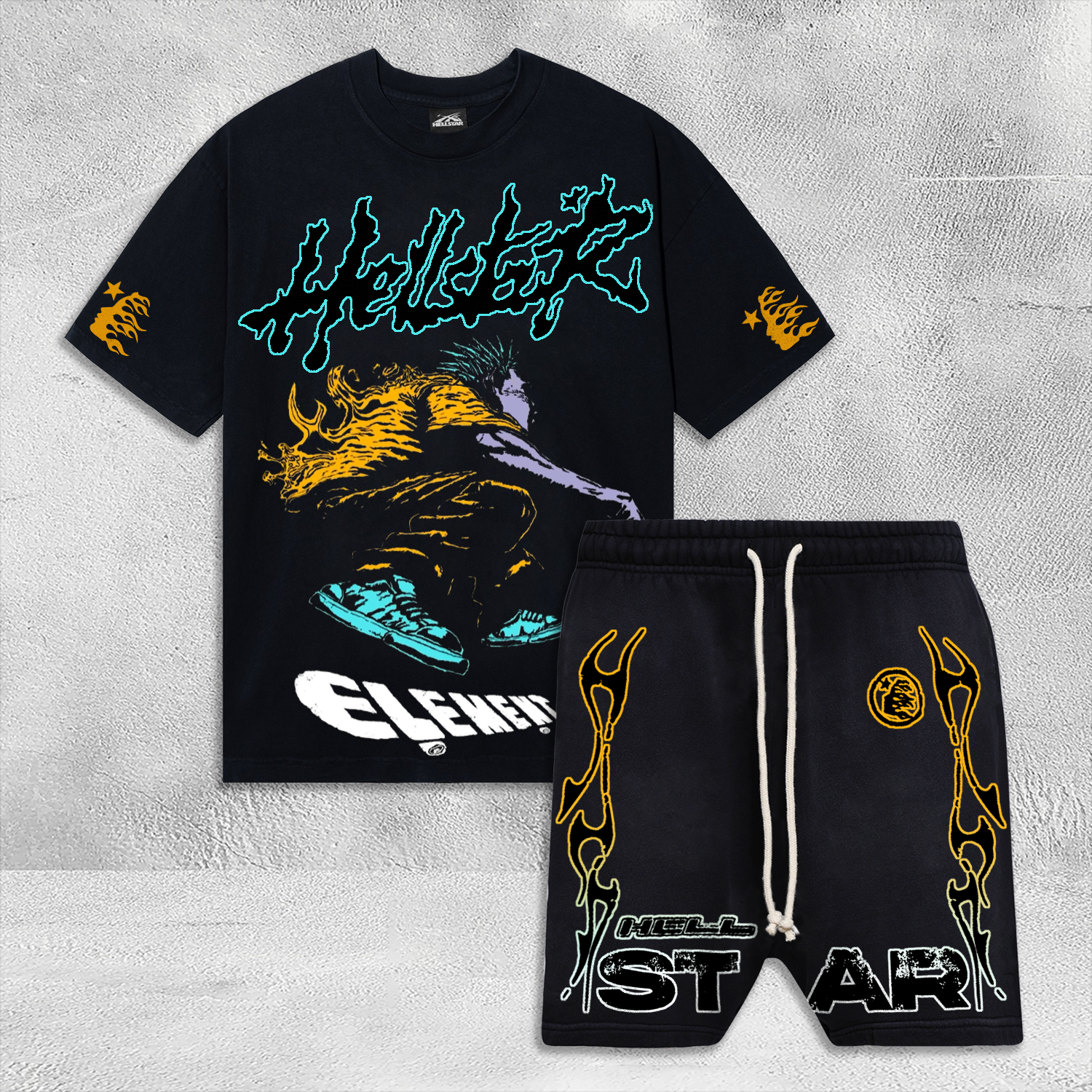 Hellstar T-Shirt And Shorts Co-Ord