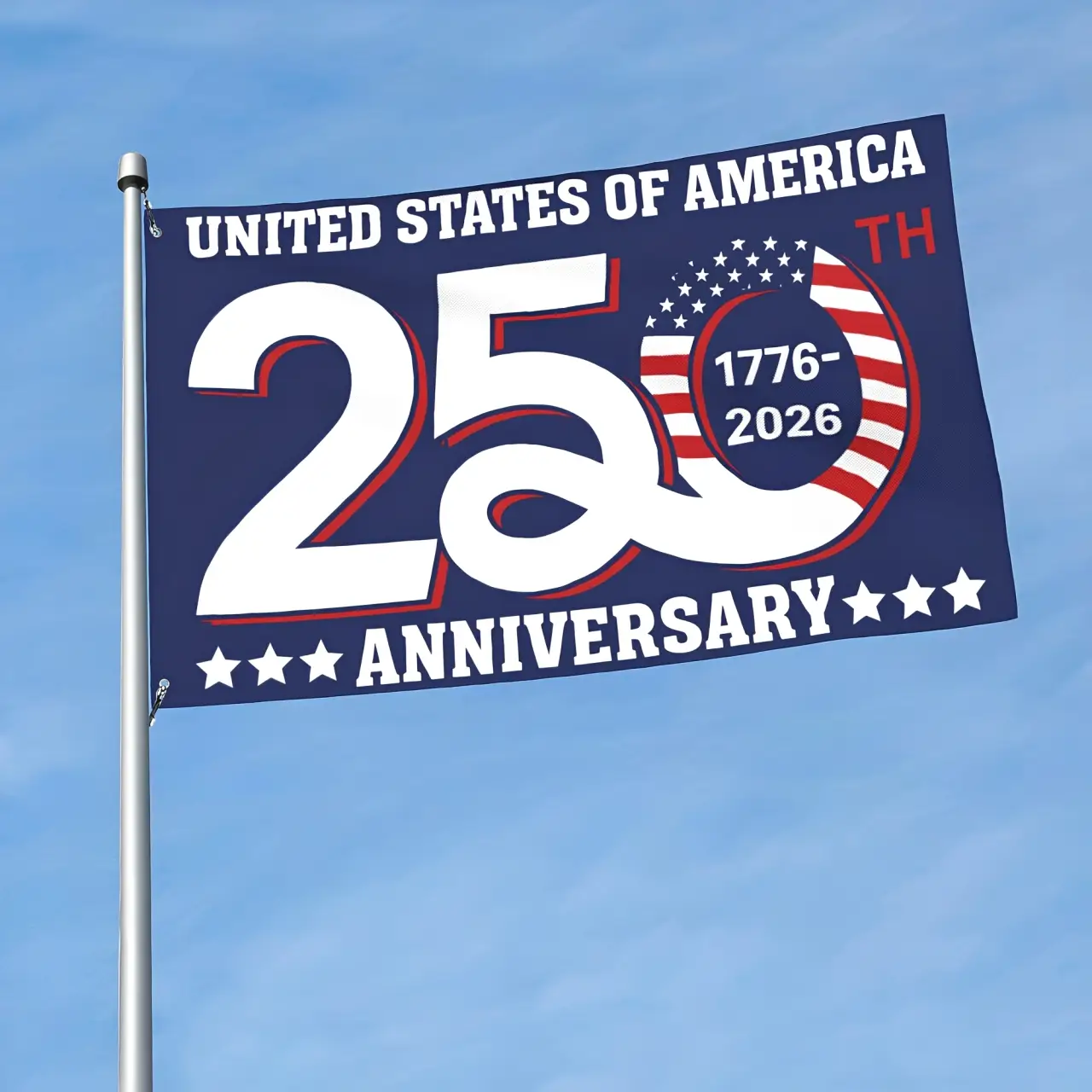 America 250th Anniversary Banner House Flag