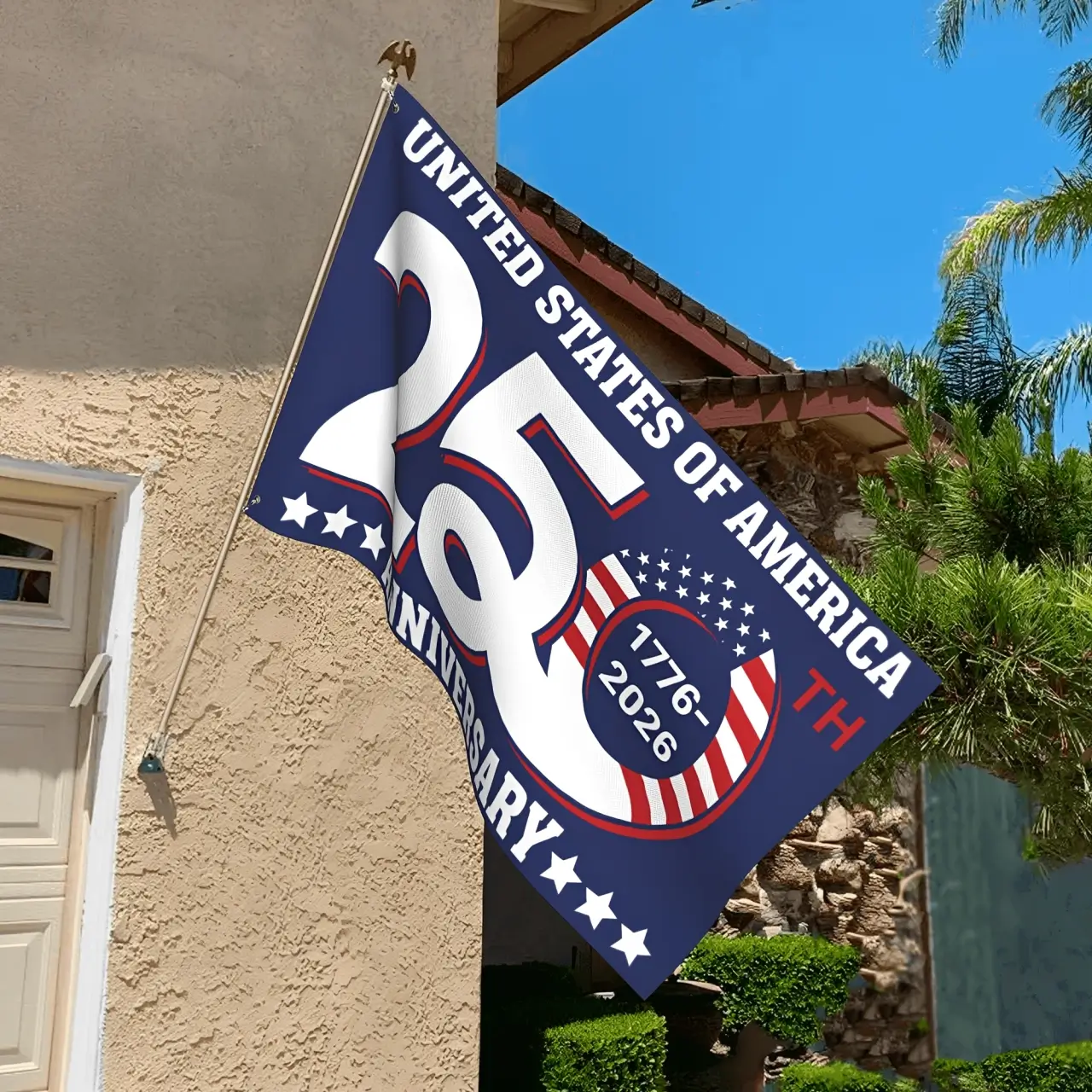 America 250th Anniversary Banner House Flag