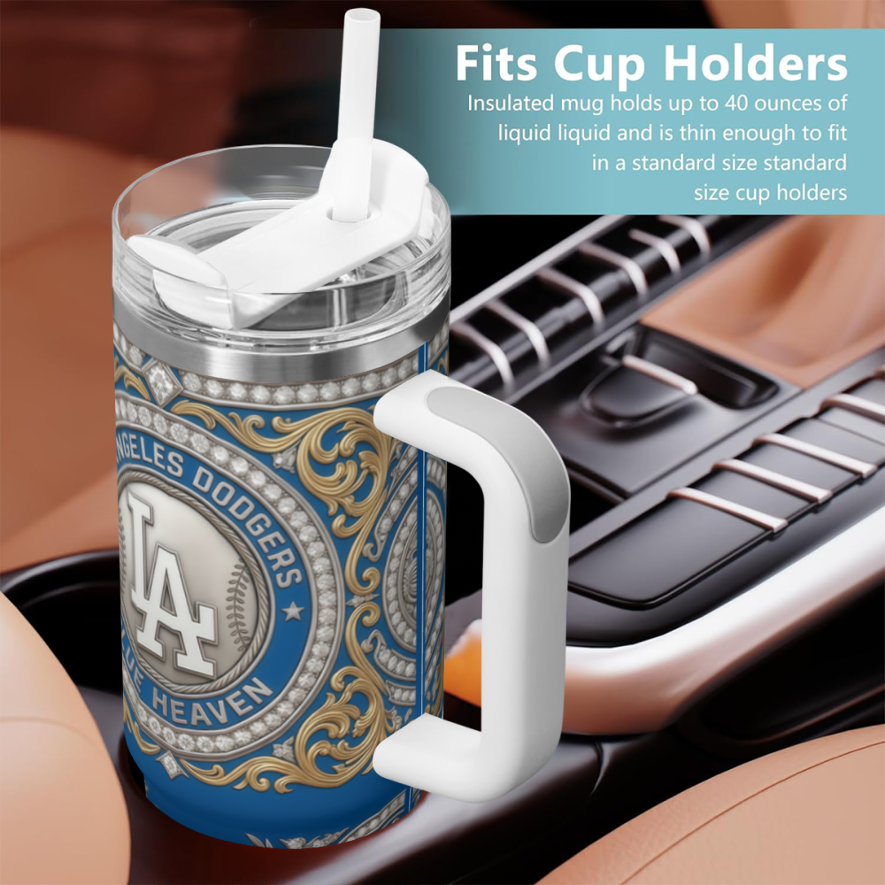 Los Angeles Dodgers Blue Heaven Diamond Filigree Kitchen- Grade Stainless Steel 40oz Tumbler