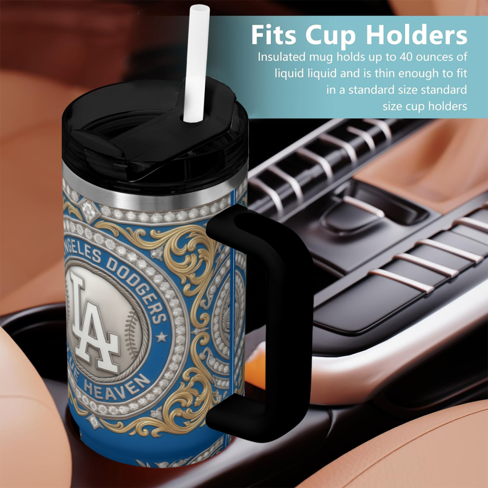 Los Angeles Dodgers Blue Heaven Diamond Filigree Kitchen- Grade Stainless Steel 40oz Tumbler