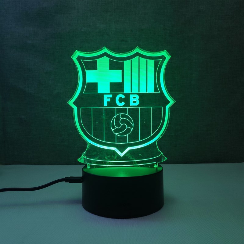 Custom Creative 3D Illusion Acrylic Night Light Football Club Table Desk Base USB LED Christmas Designs Acrylic 30 Eco-friendly