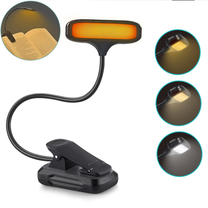 8 LED Rechargeable Book Light for Reading in Bed with Memory Function- Eye Caring 3 Color Temperatures,Stepless Dimming Brightness,80 Hrs Runtime Lightweight Clip on Light for Book Lovers