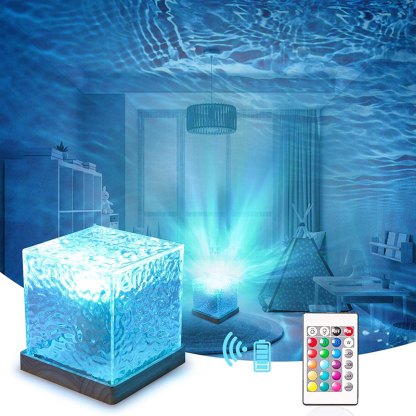 Ocean Wave Projector Light 16 Colors Wave Night Light with Remote Control for Office Bar Restaurant Room Decor for Teen Gifts