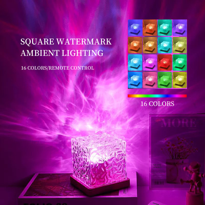 Ocean Wave Projector Light 16 Colors Wave Night Light with Remote Control for Office Bar Restaurant Room Decor for Teen Gifts