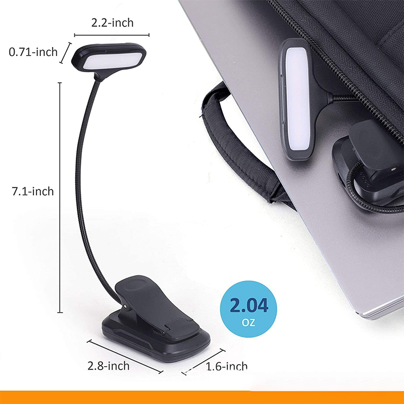 8 LED Rechargeable Book Light for Reading in Bed with Memory Function- Eye Caring 3 Color Temperatures,Stepless Dimming Brightness,80 Hrs Runtime Lightweight Clip on Light for Book Lovers