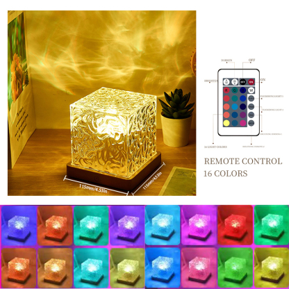 Ocean Wave Projector Light 16 Colors Wave Night Light with Remote Control for Office Bar Restaurant Room Decor for Teen Gifts