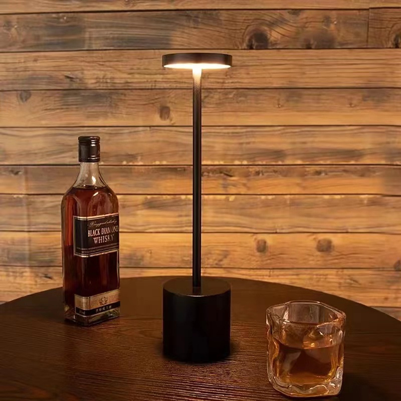 Cordless Table Lamps Rechargeable, Portable LED Desk Lamp, Battery Powered Wireless Table Light - 3 Color Dimmable Lighting for Restaurant Dining Patio Outdoor Bedroom(Gold)