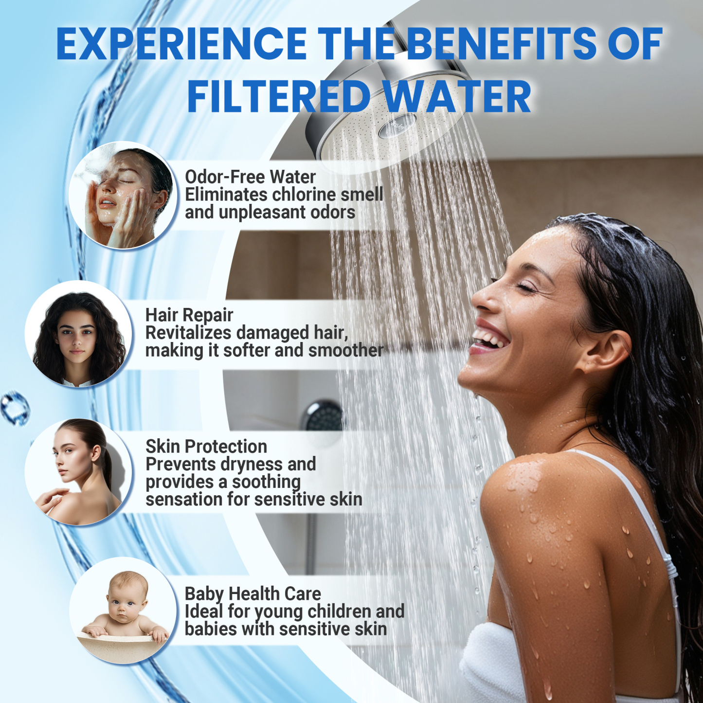 Shower Head with Filters - Scientifically Evaluated, High-Efficiency Filtered Shower Head for Enhanced Hair & Skin Health, Minimize Hair Loss, Preserve Color-Treated Hair