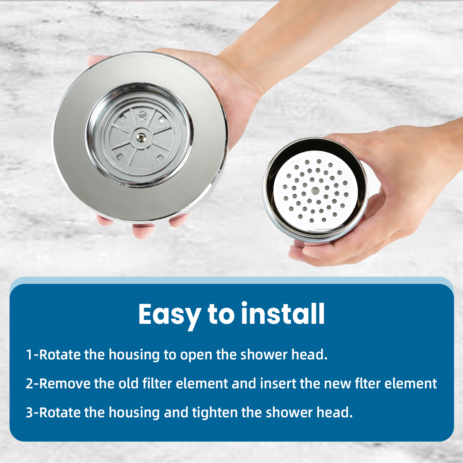 Shower Filter Replacement Cartridge, Shower Head Filter Refill, for Hard Water Chlorine Heavy Metal, Skin Hair, Fit Any Similar Design Shower Water Filter